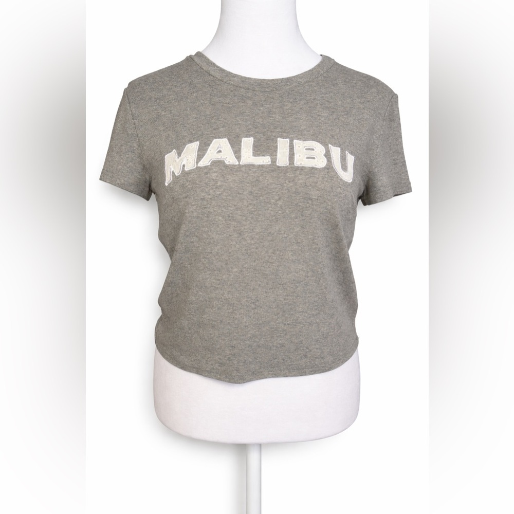 Malibu Graphic Tee XL Soft Stretch Gray Casual Coastal Vibe Shirt